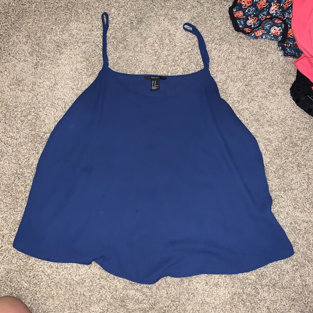 Navy Blue plain flowy top